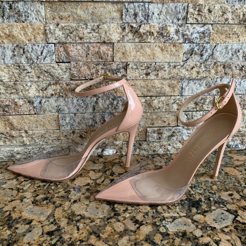 Stuart Weitzman Stuart PVC Pointed Toe Pump - Picture 3 of 9